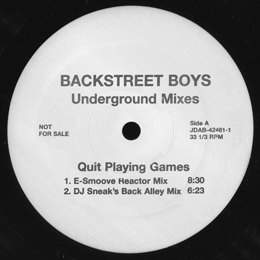 Backstreet Boys - Quit Playing Games (Underground Mixes) vinyl record, 12" (Very Good Plus (VG+)) | Lulo Records