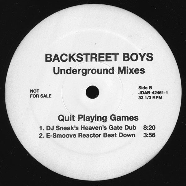Backstreet Boys : Quit Playing Games (Underground Mixes) (12", Promo)