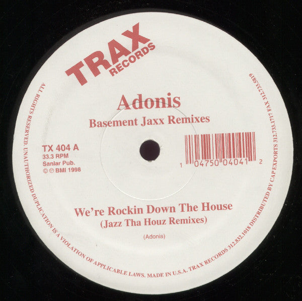 Adonis : We're Rocking Down The House (Basement Jaxx Remixes) (12")
