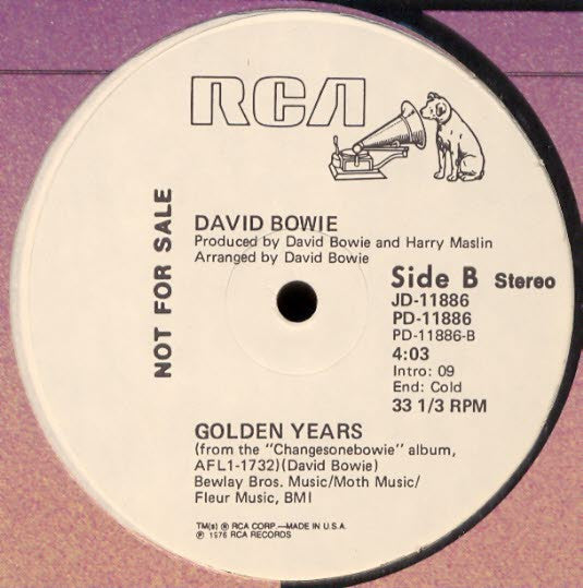 David Bowie : John I'm Only Dancing (Again) 1975 / Golden Years (12", Promo)