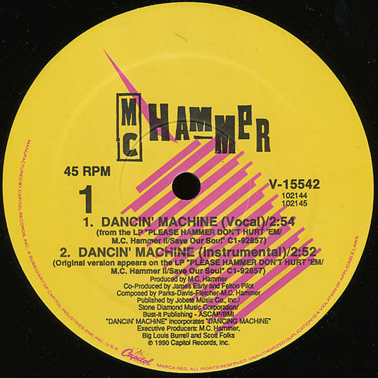 MC Hammer - Dancin' Machine vinyl record, 12" (Mint (M)) | Lulo Records