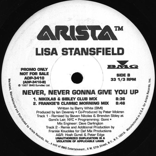 Lisa Stansfield - Never, Never Gonna Give You Up vinyl record, 2x12" (Very Good Plus (VG+)) | Lulo Records
