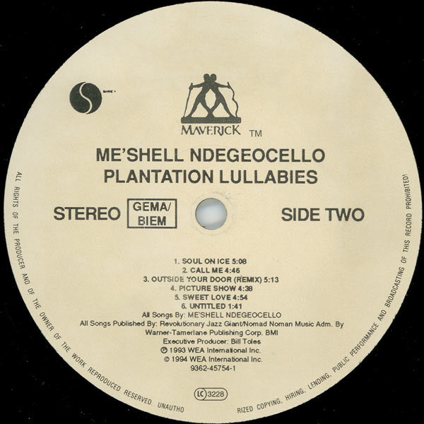 Me'Shell NdegéOcello : Plantation Lullabies (LP, Album)