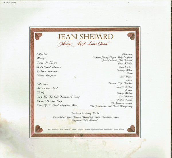 Jean Shepard : Mercy Ain't Love Good (LP)