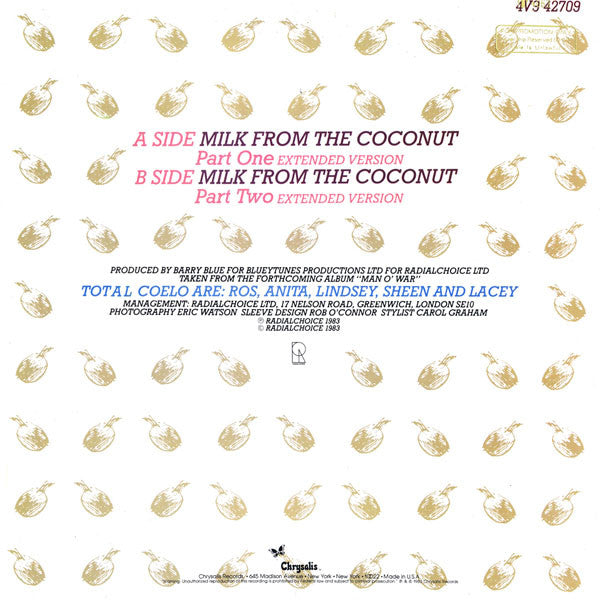 Total Coelo* : Milk From The Coconut (12", Promo)