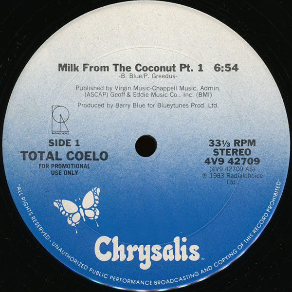 Total Coelo* : Milk From The Coconut (12", Promo)