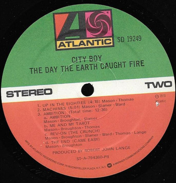 City Boy : The Day The Earth Caught Fire (LP, Album, Pre)