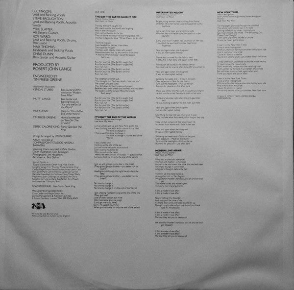 City Boy : The Day The Earth Caught Fire (LP, Album, Pre)