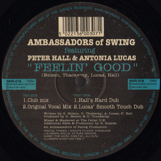 Ambassadors Of Swing Featuring Peter Hall & Antonia Lucas : Feelin' Good (12")