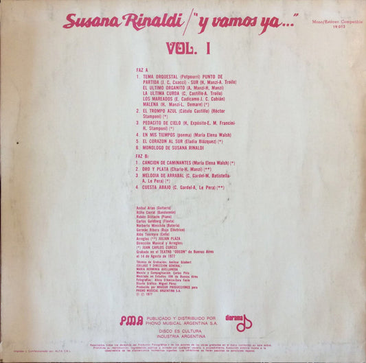 Susana Rinaldi : Y Vamos Ya... (2xLP, Album)