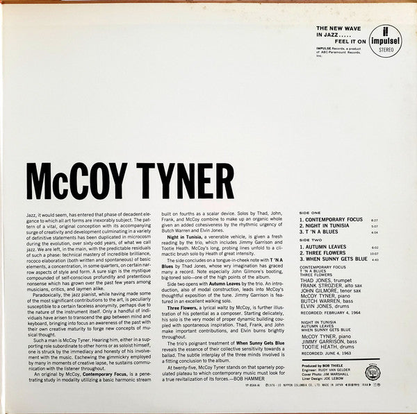 McCoy Tyner : Today And Tomorrow (LP, Album, RE)