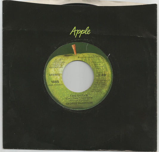 George Harrison : This Guitar (Can't Keep From Crying) (7", Single, "Al)