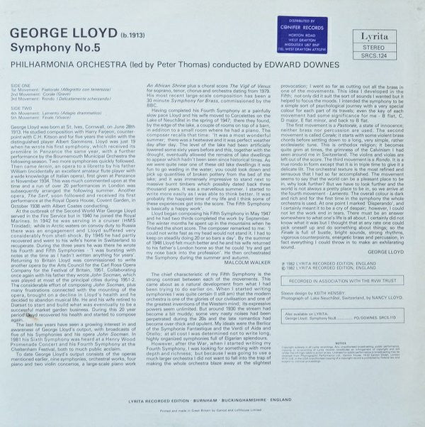 George Lloyd - Philharmonia Orchestra Conducted By Edward Downes : Symphony No. 5 (LP, Album)