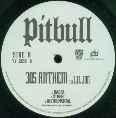 Pitbull : 305 Anthem / She's Freaky (12", Promo)