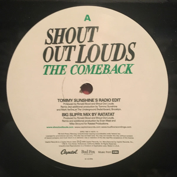 Shout Out Louds : The Comeback (12", Promo)