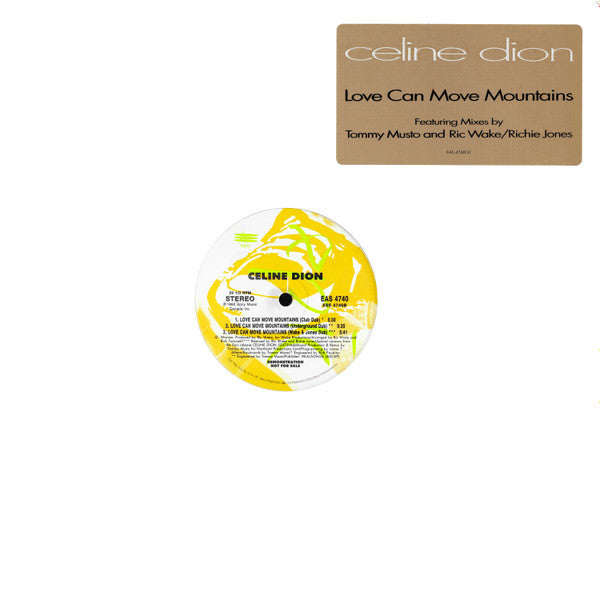 Céline Dion : Love Can Move Mountains (12", Promo)