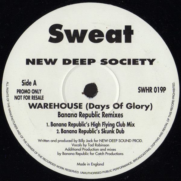 New Deep Society : Warehouse (Days Of Glory) (12", Promo)