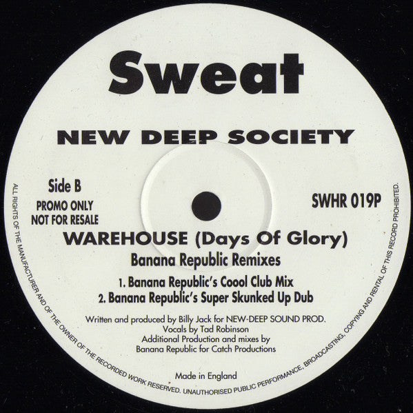New Deep Society : Warehouse (Days Of Glory) (12", Promo)