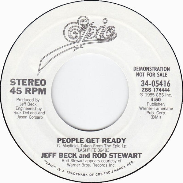 Jeff Beck And Rod Stewart : People Get Ready (7", Single, Promo, Styrene)