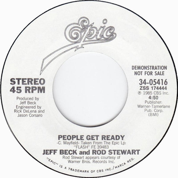 Jeff Beck And Rod Stewart : People Get Ready (7", Single, Promo, Styrene)