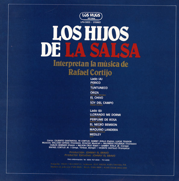 Los Hijos De La Salsa : Interpretan La Mùsica De Rafael Cortijo (LP)