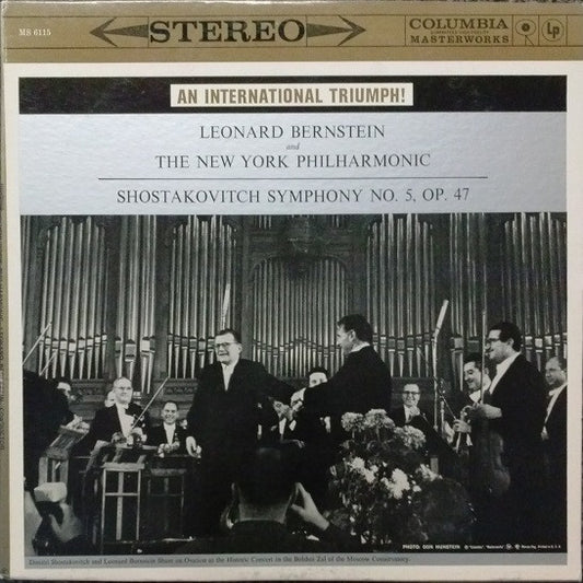 Dmitri Shostakovich And Leonard Bernstein And New York Philharmonic : Symphony No. 5, Op. 47 (LP, Album, RP)