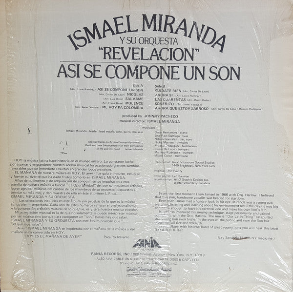 Ismael Miranda Y Su Orquesta Revelación : Asi Se Compone Un Son (LP, Album)