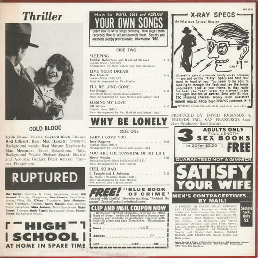 Cold Blood - Thriller! vinyl record, LP (Near Mint (NM or M-)) | Lulo Records