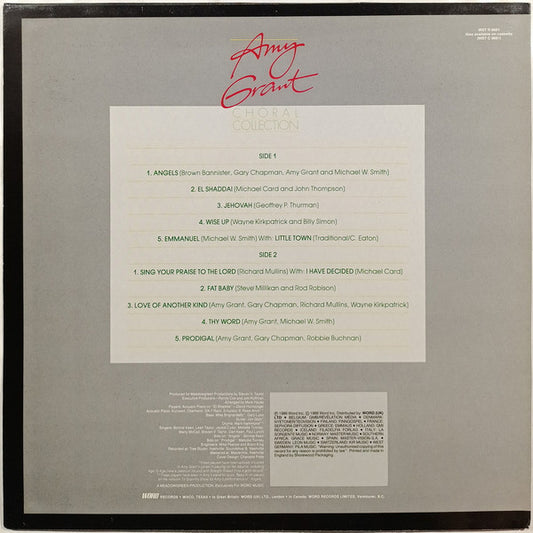 Amy Grant - Choral Collection vinyl record, LP (Very Good Plus (VG+)) | Lulo Records