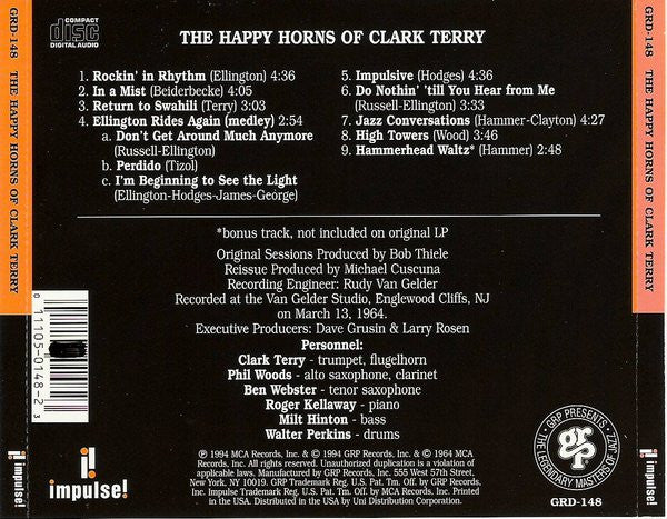 Clark Terry : The Happy Horns Of Clark Terry (CD, Album, RE)