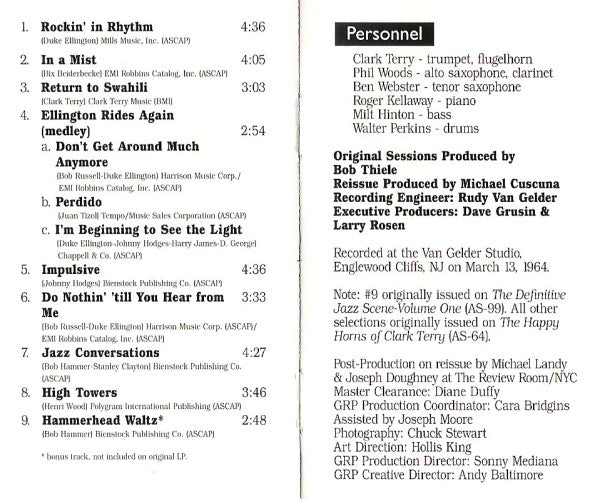 Clark Terry : The Happy Horns Of Clark Terry (CD, Album, RE)