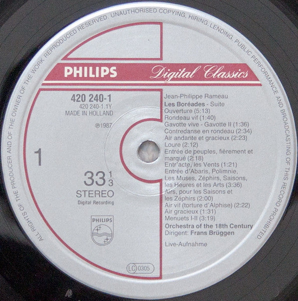Jean-Philippe Rameau, Orchestra Of The 18th Century, Frans Brüggen : Les Boréades / Dardanus (Suites) (LP)
