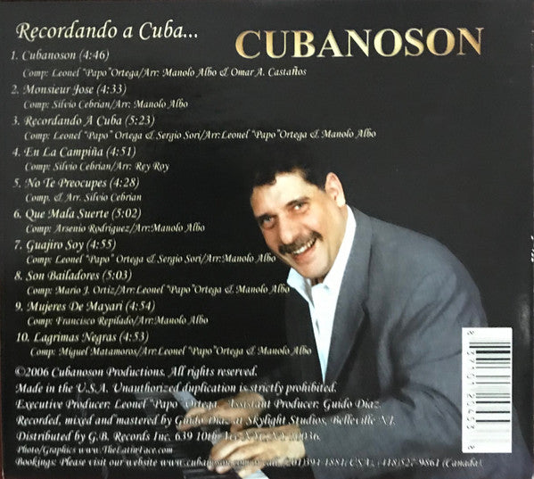 Papo Ortega* Presents: Cubanoson : Recordando A Cuba... (CD, Album)