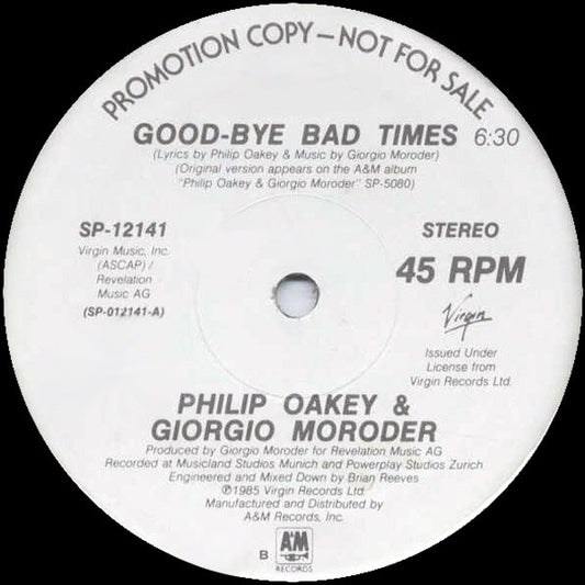 Philip Oakey & Giorgio Moroder : Good-bye Bad Times (12", Promo)