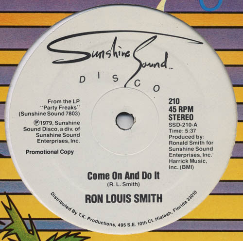 Ron Louis Smith* : Come On And Do It / Love Talk (12", Promo)