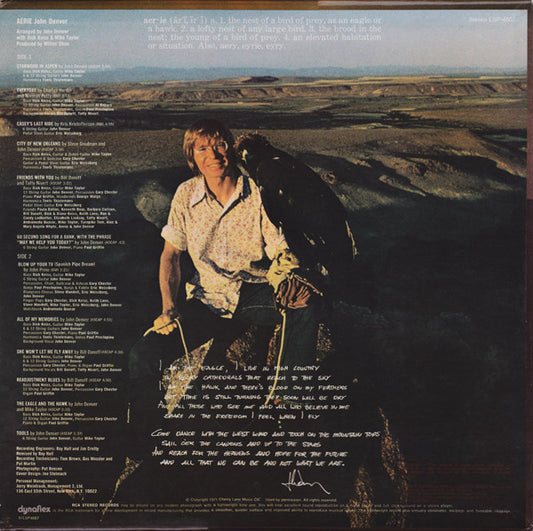John Denver - Aerie vinyl record, LP (Very Good Plus (VG+)) | Lulo Records