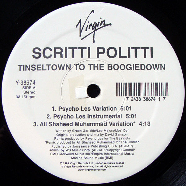 Scritti Politti : Tinseltown To The Boogiedown (12")