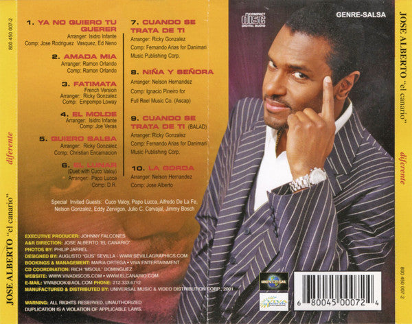 José Alberto 'El Canario' : Diferente (CD, Album)