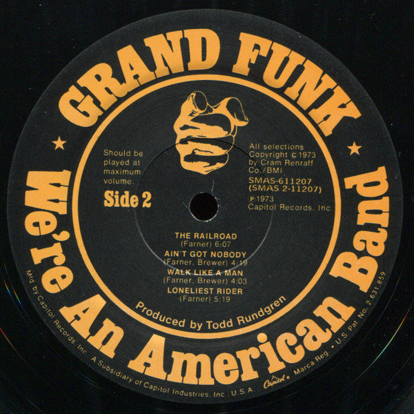Grand Funk Railroad : We're An American Band (LP, Album, Club, Gat)