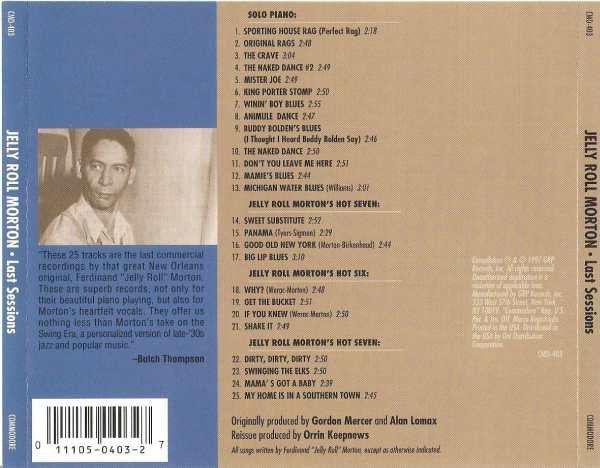 Jelly Roll Morton : Last Sessions (The Complete General Recordings) (CD, Comp)