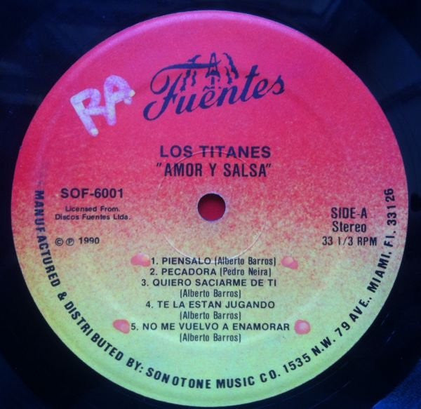 Los Titanes : Amor Y Salsa (LP, Album)