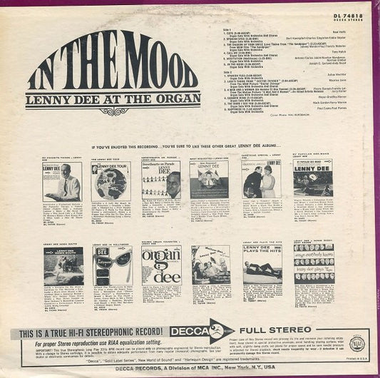 Lenny Dee - In The Mood vinyl record, LP (Near Mint (NM or M-)) | Lulo Records