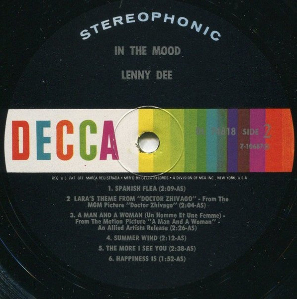Lenny Dee (2) : In The Mood (LP, Album)