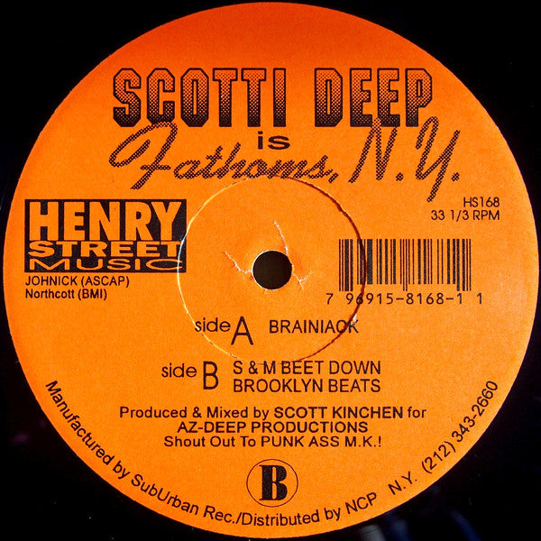 Scotti Deep Is Fathoms NY : Brainiack (12")