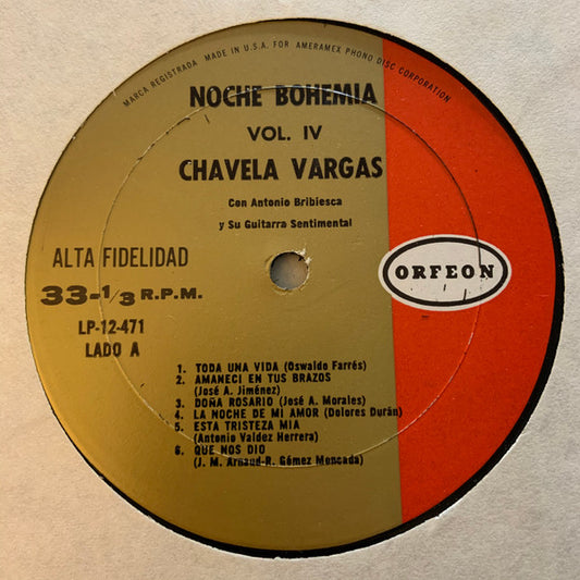 Chavela Vargas : Noche Bohemia Vol. IV (LP, Album)
