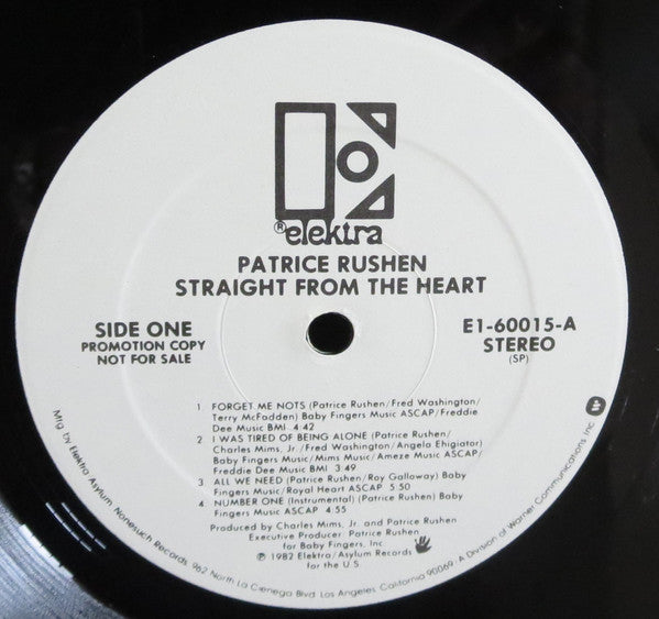 Patrice Rushen : Straight From The Heart (LP, Album, Promo)