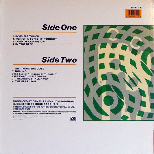 Genesis - Invisible Touch vinyl record, LP (Very Good (VG)) | Lulo Records