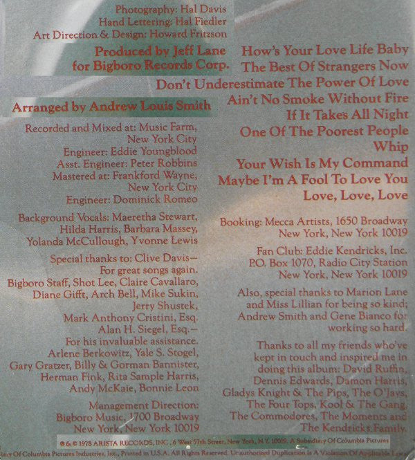 Eddie Kendricks : Vintage '78 (LP, Album)