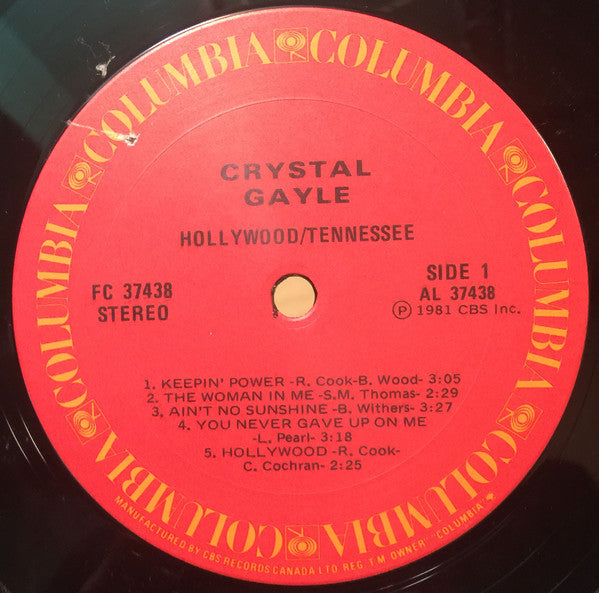 Crystal Gayle : Hollywood, Tennessee (LP, Album)