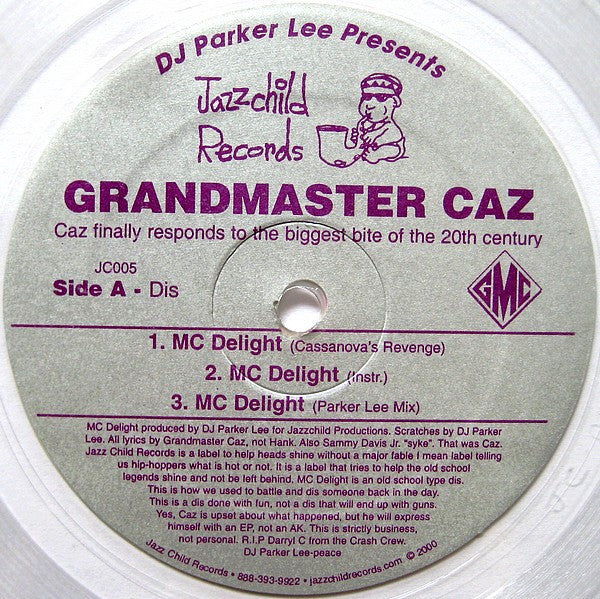 Grandmaster Caz : MC Delight (Casanova's Revenge) (12", Cle)